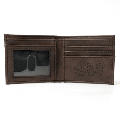 Star Wars Mandalorian  Etched PU Bi Fold Wallet Entertainment Earth Exclusive