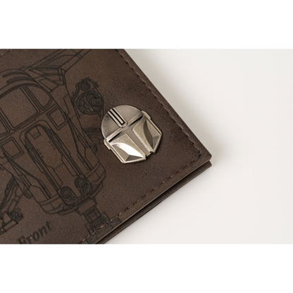 Star Wars Mandalorian  Etched PU Bi Fold Wallet Entertainment Earth Exclusive