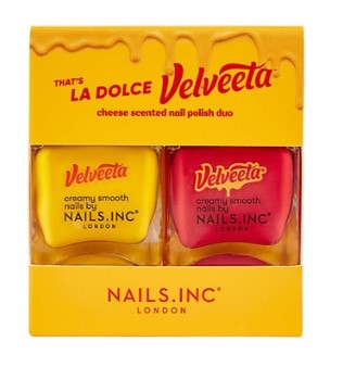 Nails.INC x VELVEETA Pinkies Out Polish Creamy Smooth Cheese Scented Nail Polish Duo